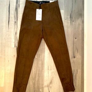 NWT Zara faux suede leggings chocolate color